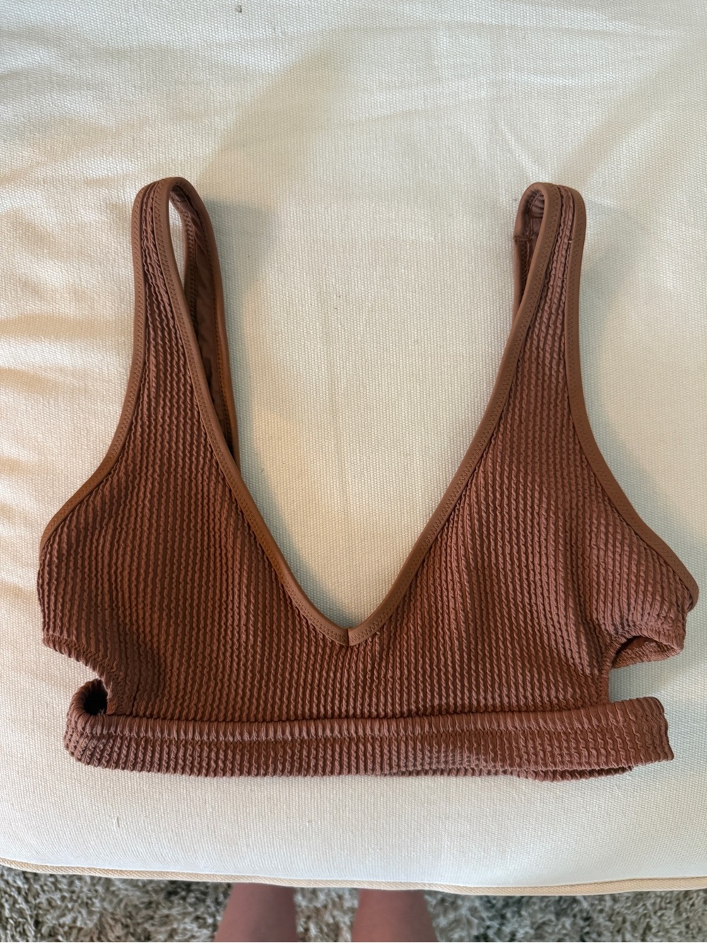 aerie ribbed V-Neck Bikini Top